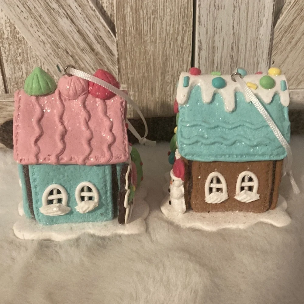 Pastel Gingerbread House Christmas Ornaments